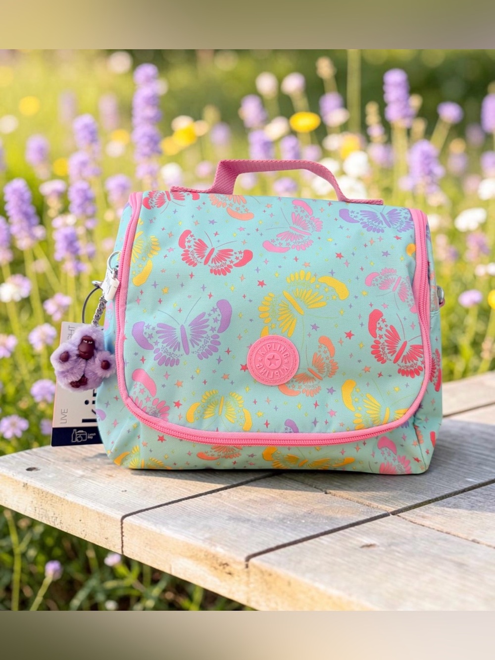 KIPLING Kichirou Insulated Lunch Food Bag Butterfly